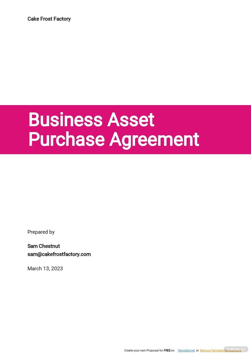 Simple Business Asset Purchase Agreement Template