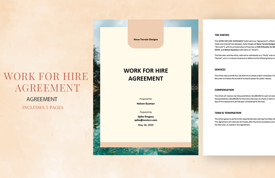 Sample Work for Hire Agreement Template