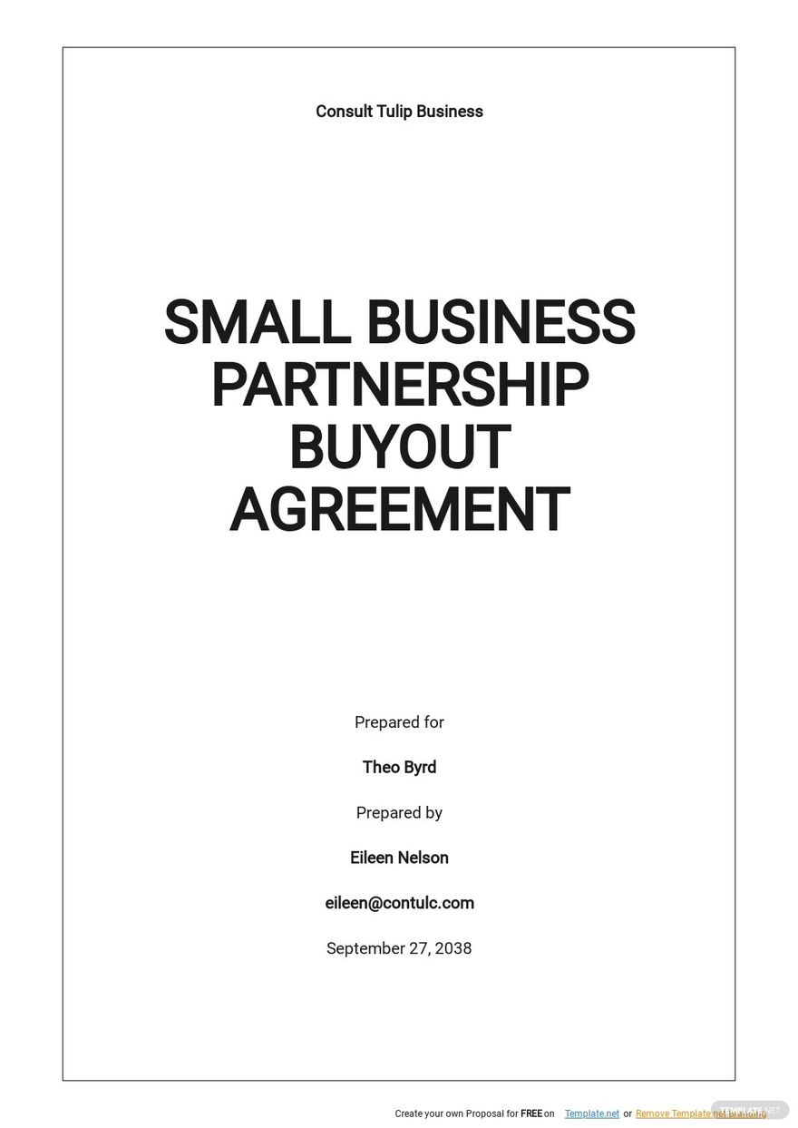 Business Partner Buyout Agreement Template