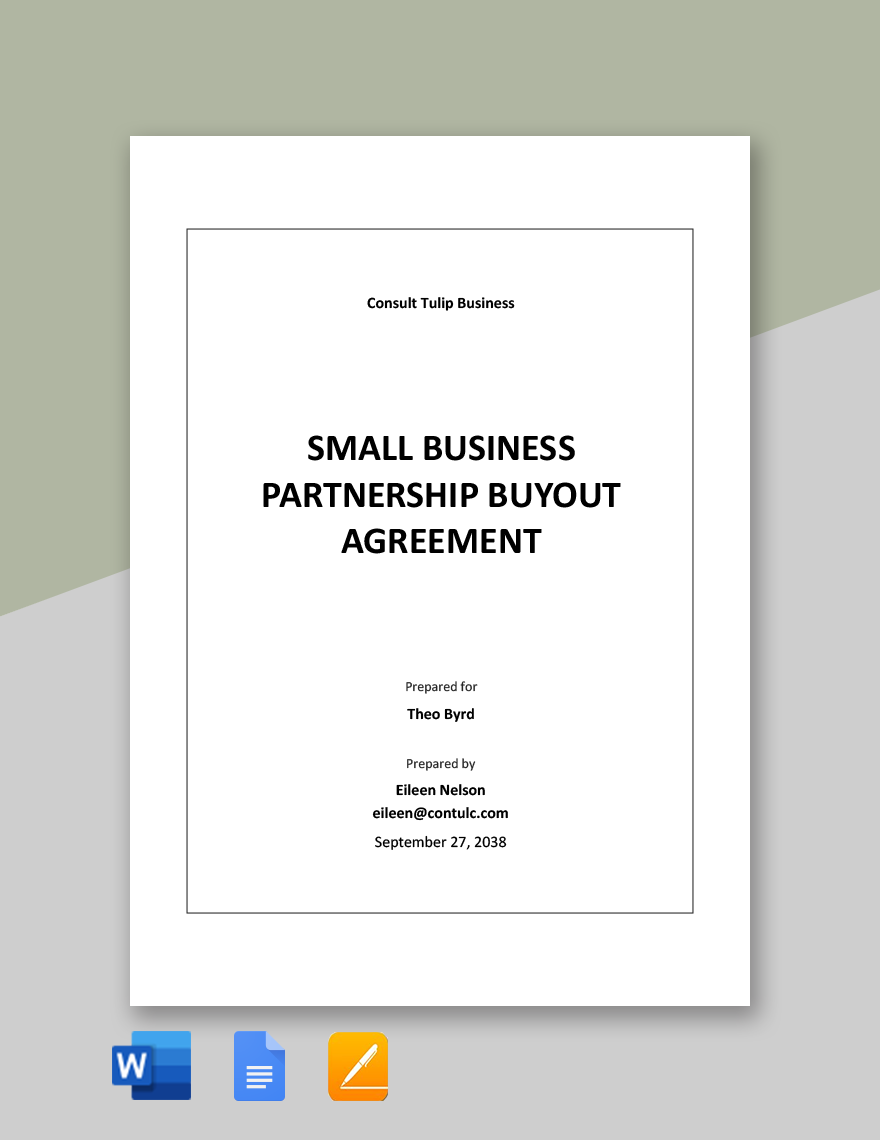 FREE Buyout Agreement Template Download In Word Google Docs PDF 