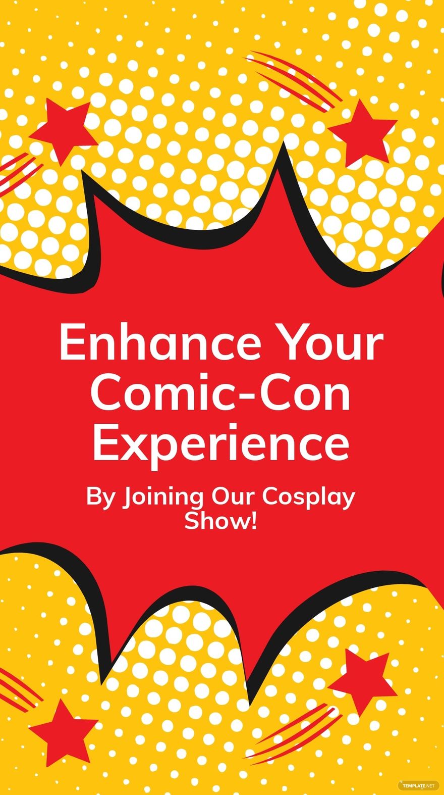 Free Comic Con Cosplay Show Whatsapp Post Template