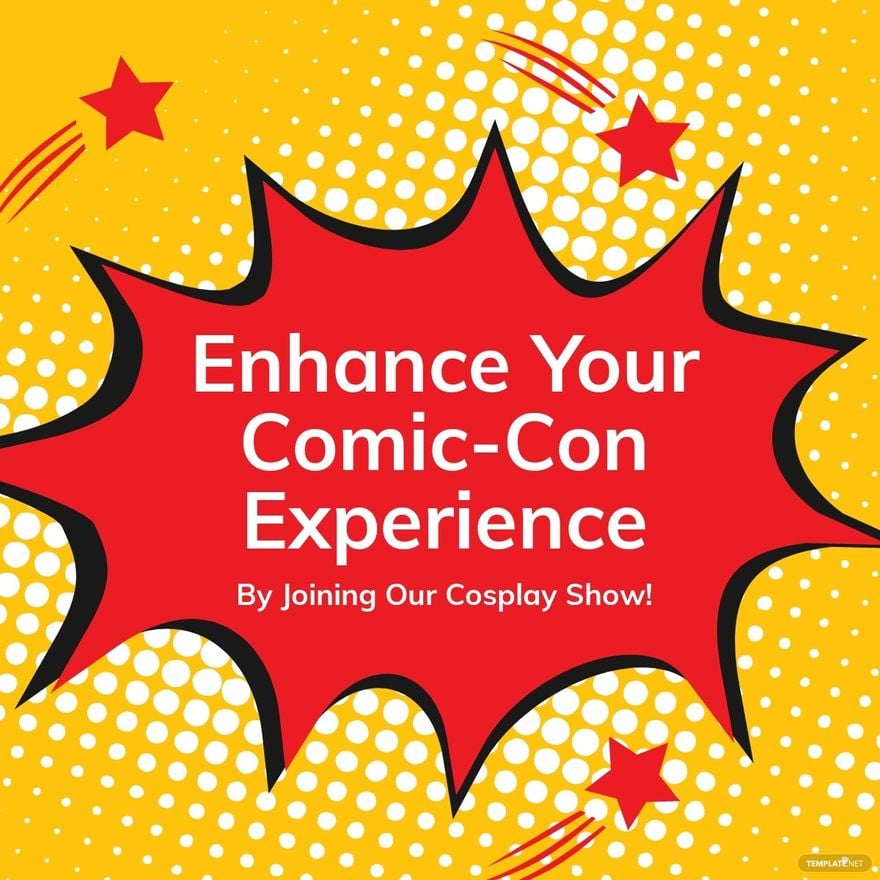 Free Comic Con Cosplay Show Linkedin Post Template
