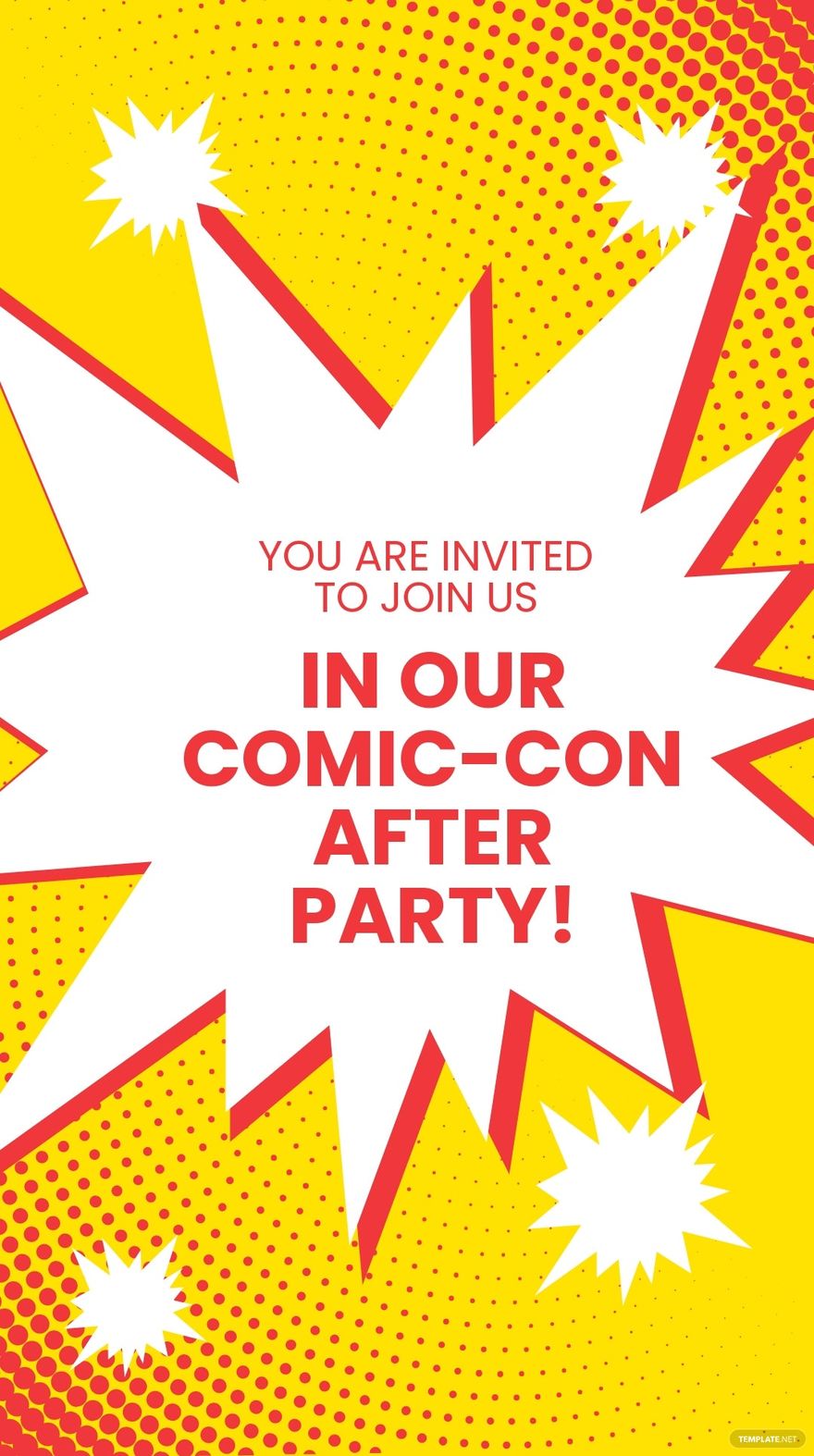 Free Comic Con Party Instagram Story Template