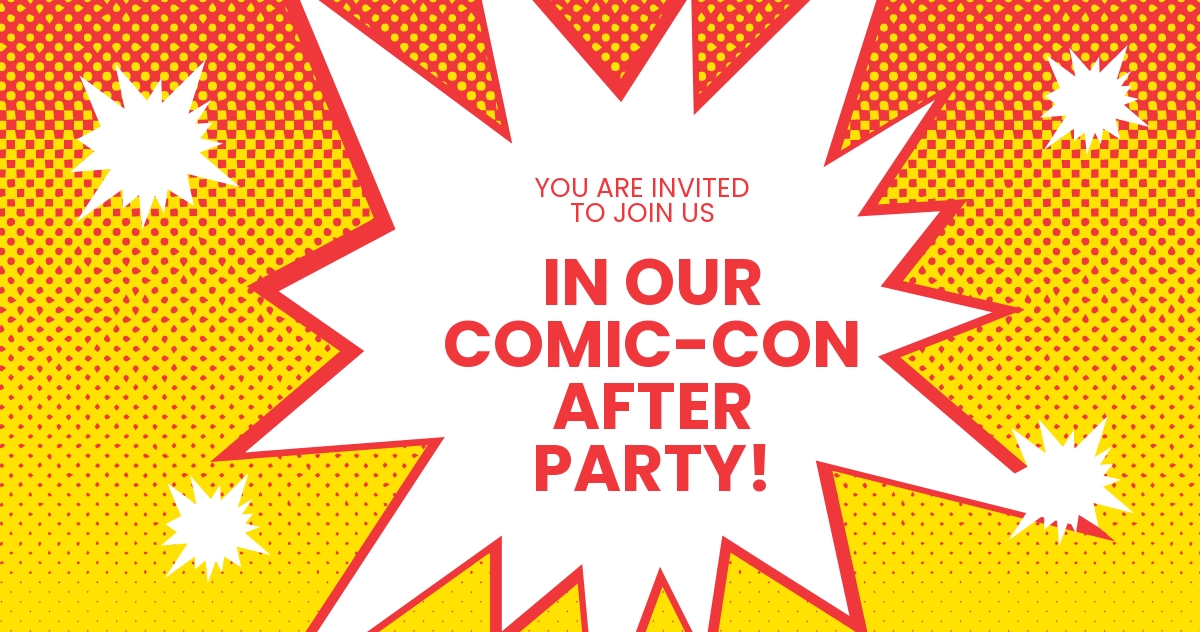 Comic Con Party Facebook Post Template.jpe
