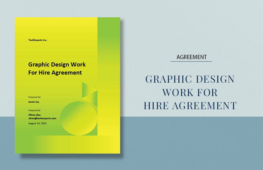 Graphic Design Work For Hire Agreement Template in Word, Google Docs, PDF, Apple Pages
