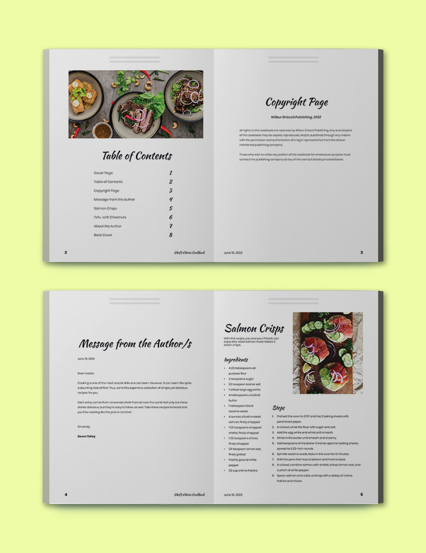 Chef Recipes Cookbook Template
