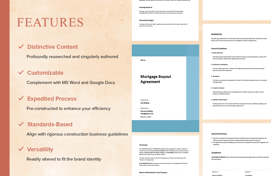 Mortgage Buyout Agreement Template