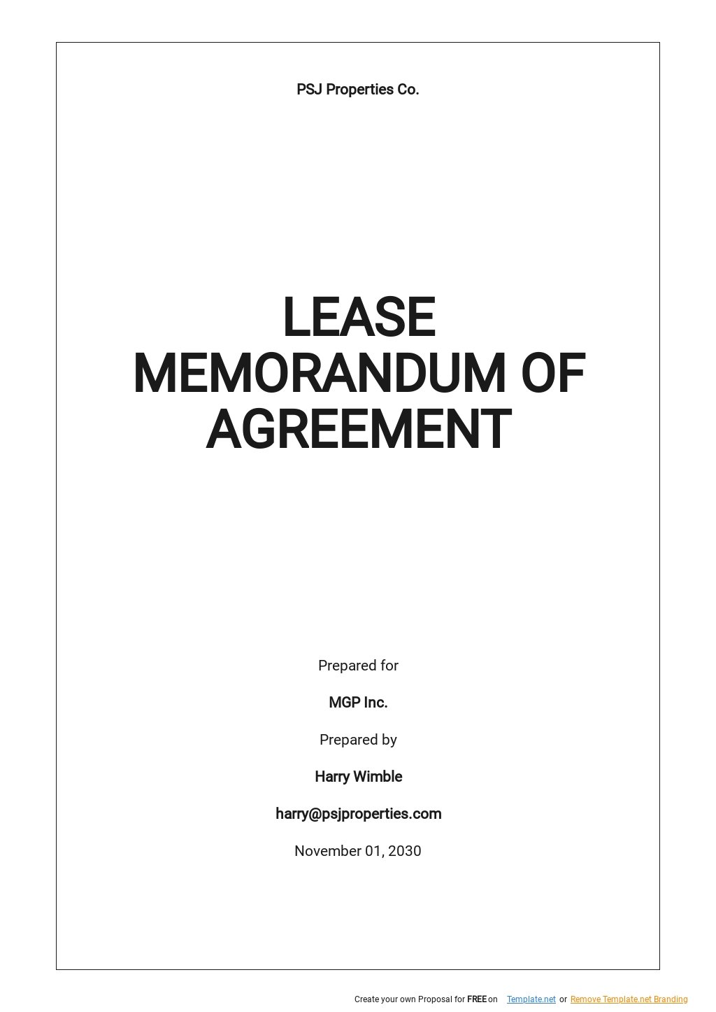 Free Memorandum Of Agreement In Google Docs Templates 12 Download 