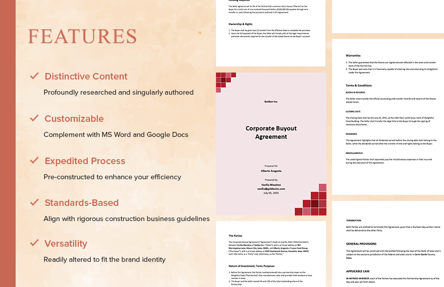 Corporate Buyout Agreement Template