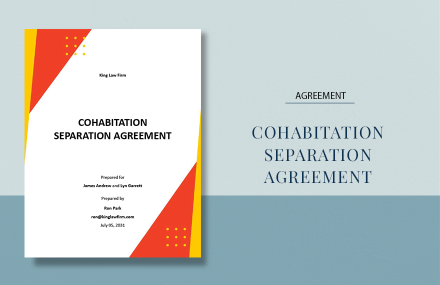 Cohabitation Separation Agreement Template