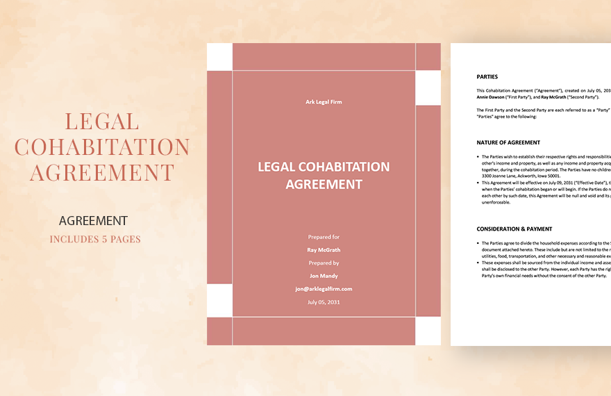 Legal Cohabitation Agreement Template