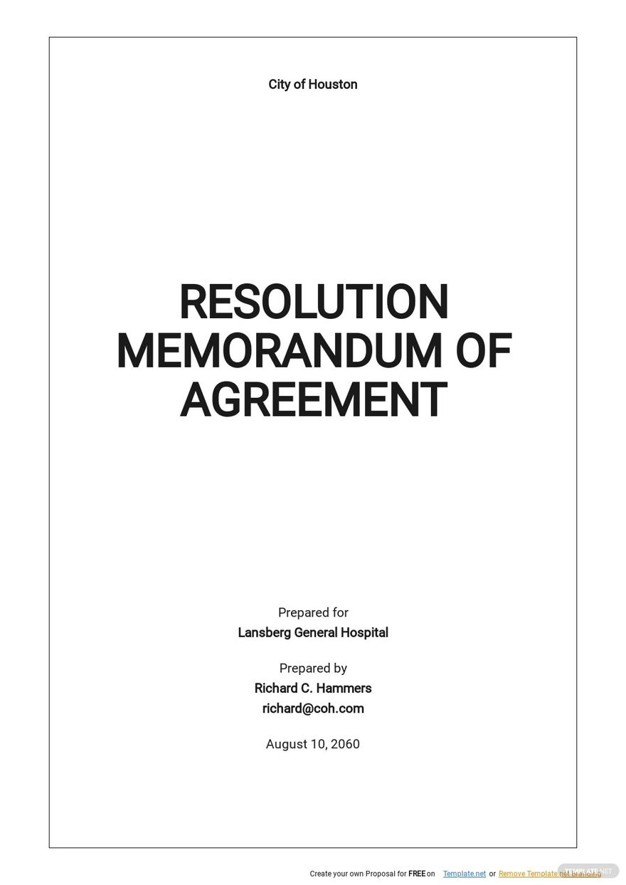 Resolution Memorandum of Agreement Template .jpe