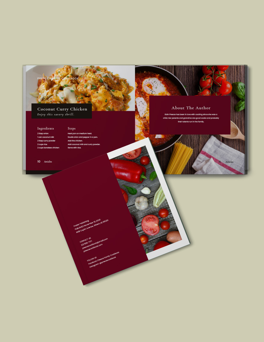 Free Square Family Cookbook Template Format