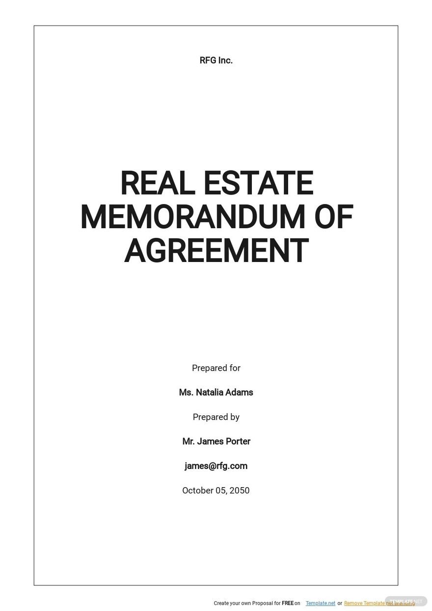 Real Estate Memorandum of Agreement Template.jpe
