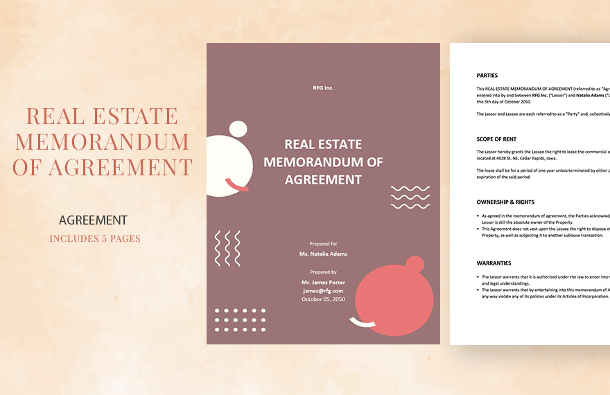 Real Estate Memorandum of Agreement Template