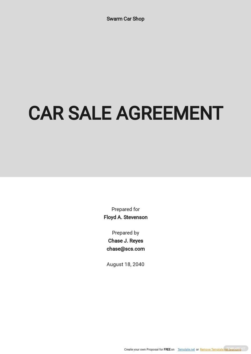 Free Car Sale Agreement In Microsoft Word DOC Templates 9 Download 
