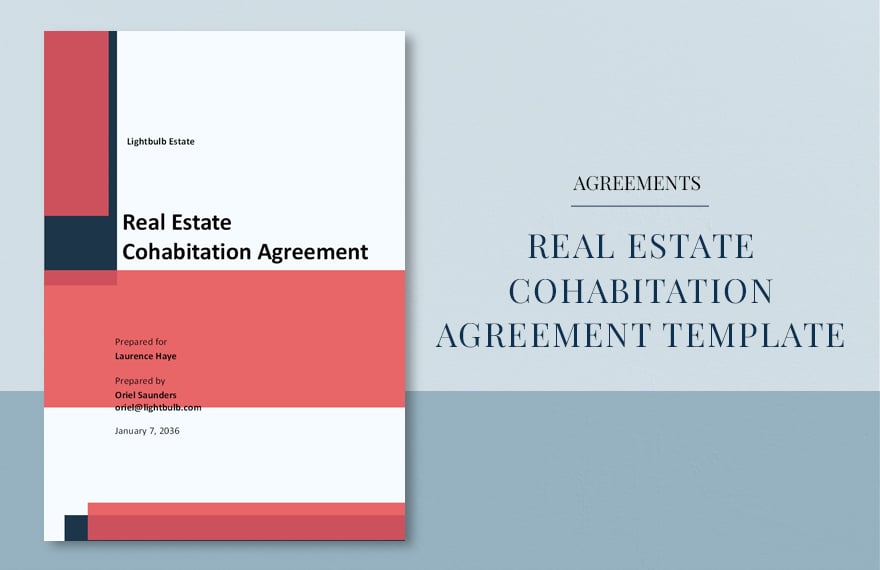 Real Estate Cohabitation Agreement Template