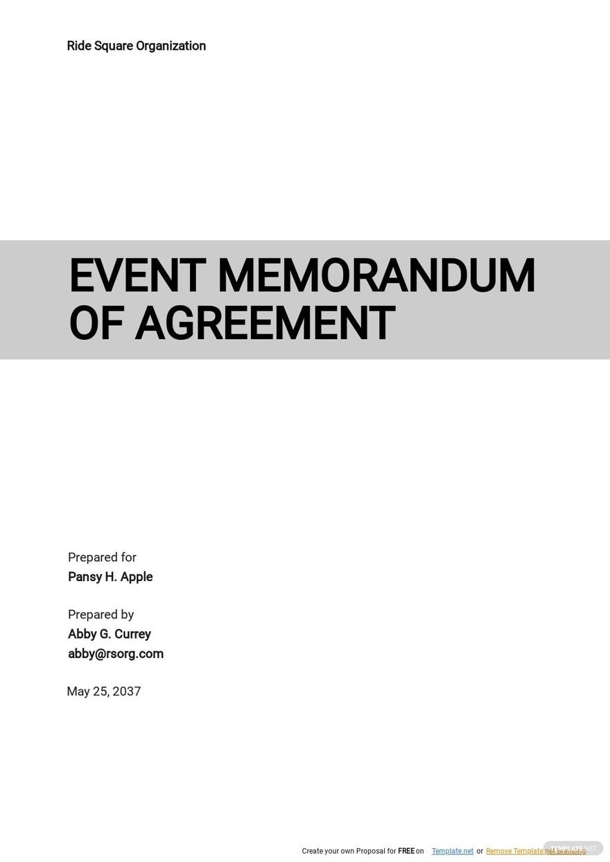 Event Agreements