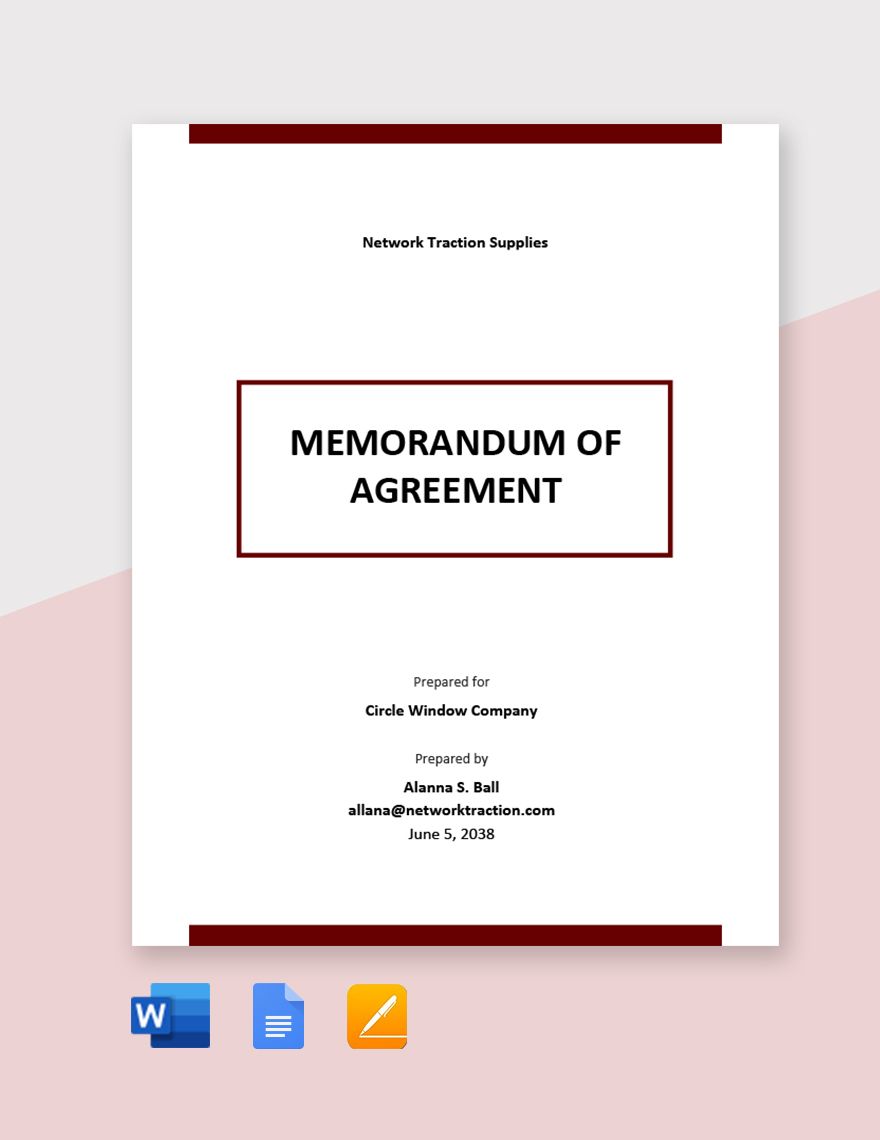 Basic Memorandum of Agreement Template