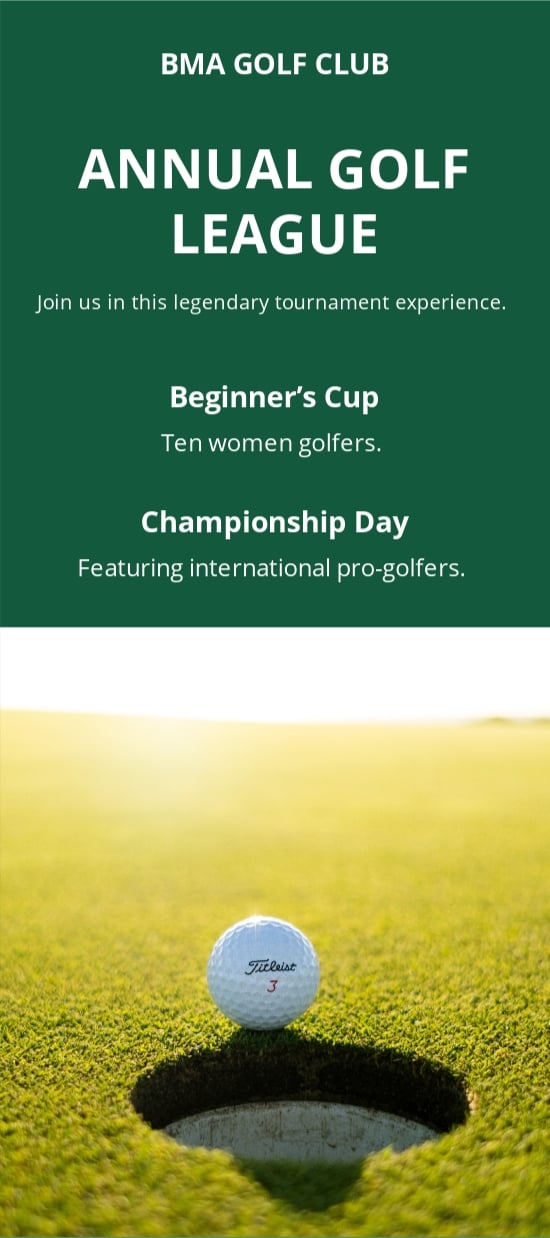 Golf Event DL Card Template