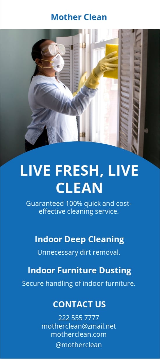 House Cleaning Service DL Card Template in Word, Google Docs, Apple Pages, Publisher