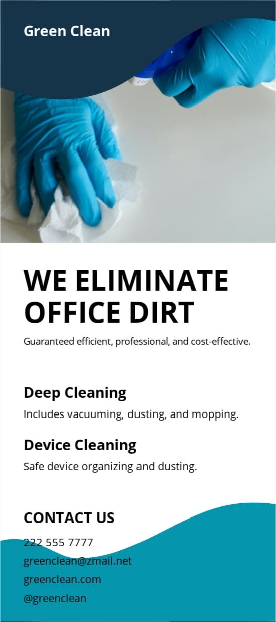 Commercial Cleaning Services DL Card Template in Word, Google Docs, Apple Pages, Publisher