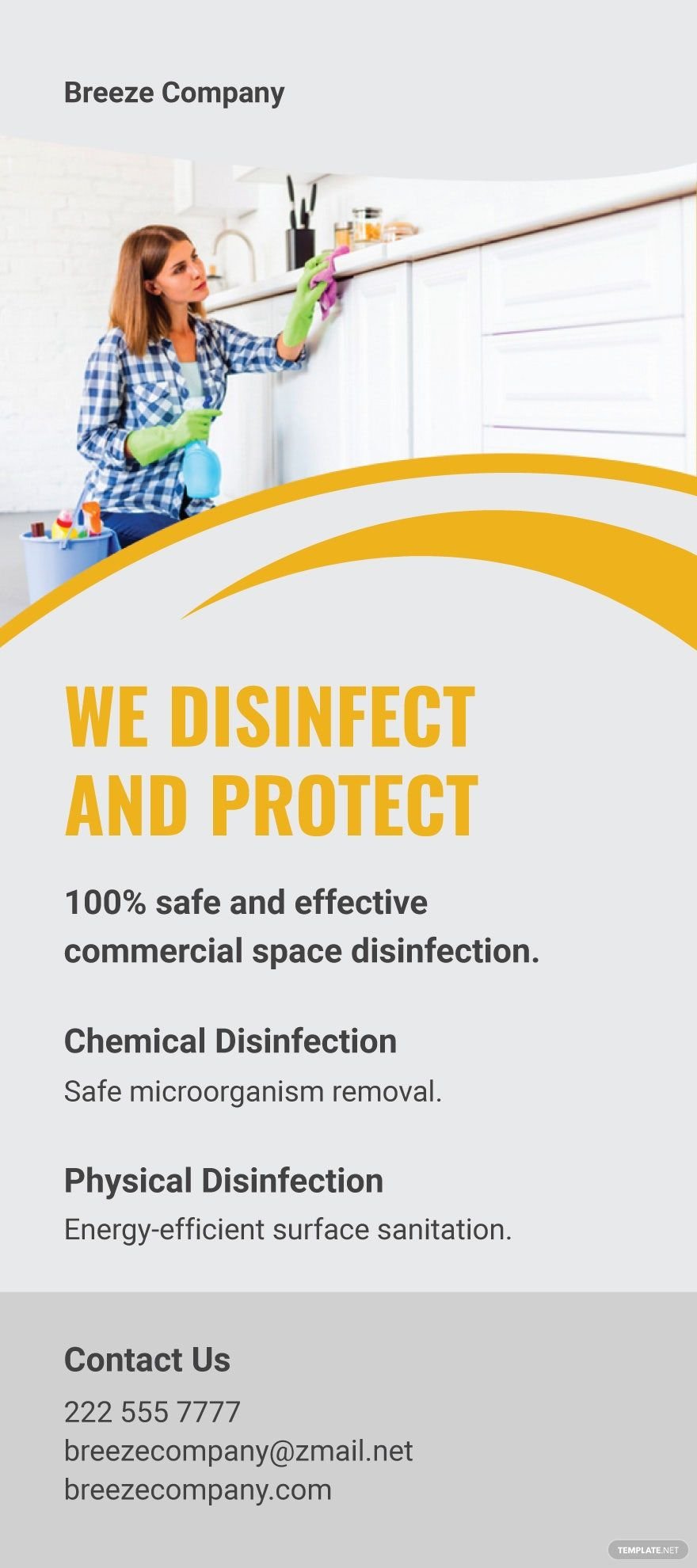 Disinfecting And Cleaning Services DL Card Template in Word, Google Docs, Publisher