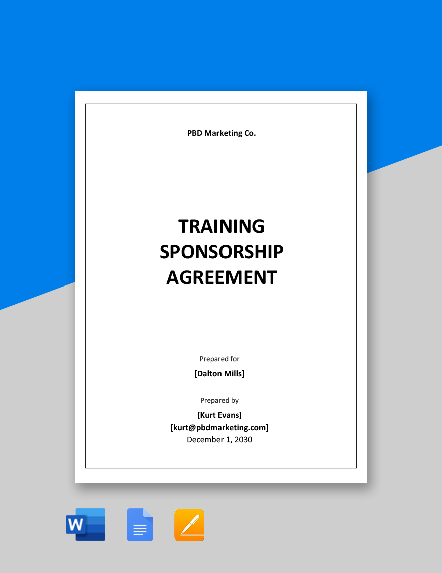 Training Sponsorship Agreement Template