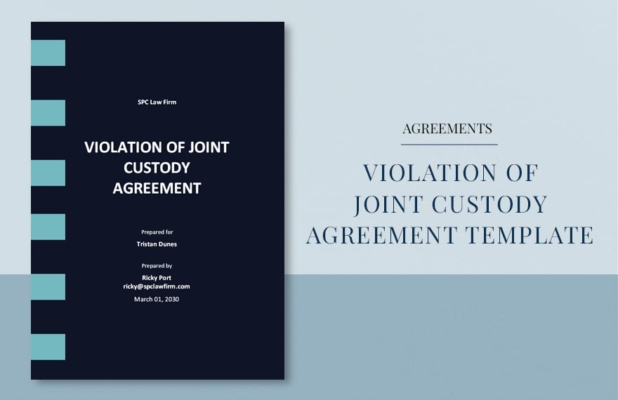 Violation of Joint Custody Agreement Template