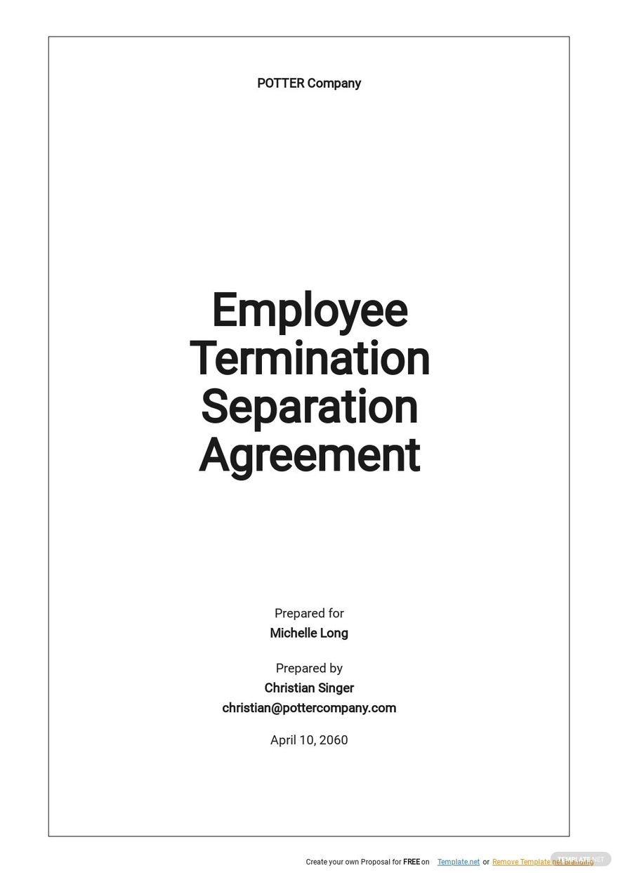 Employee Termination Separation Agreement Template 