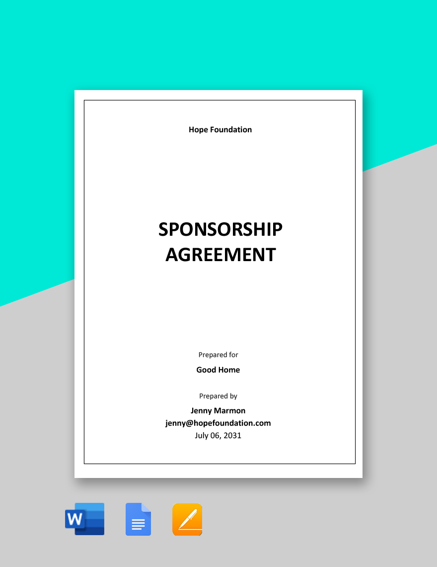 Simple Sponsorship Agreement Template