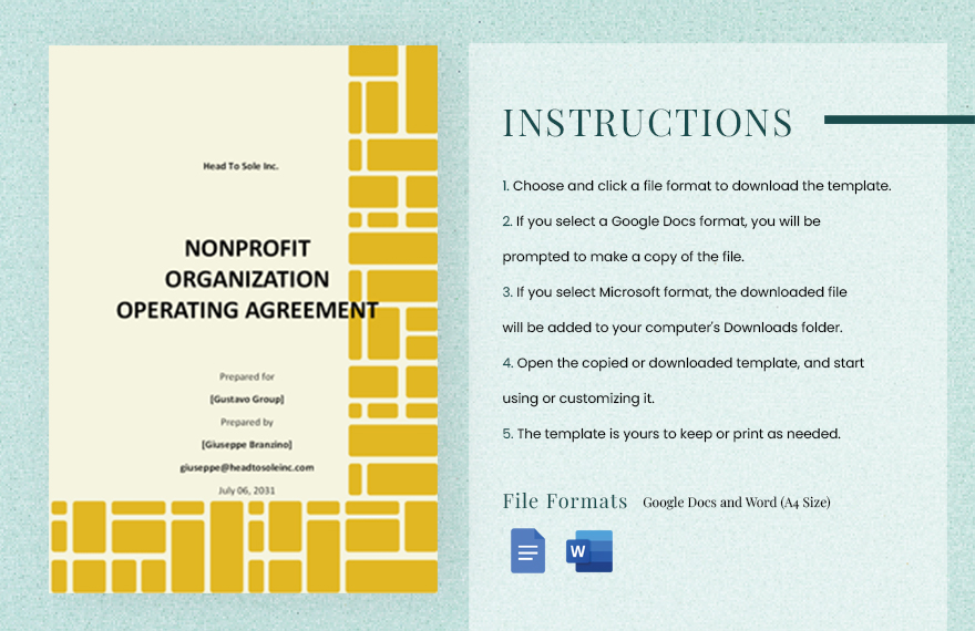 Nonprofit Corporation Operating Agreement Template