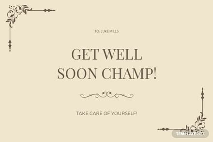 Free Vintage Get Well Soon Card Template