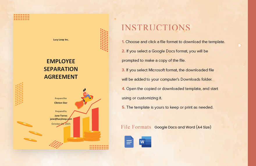 Sample Employee Separation Agreement Template