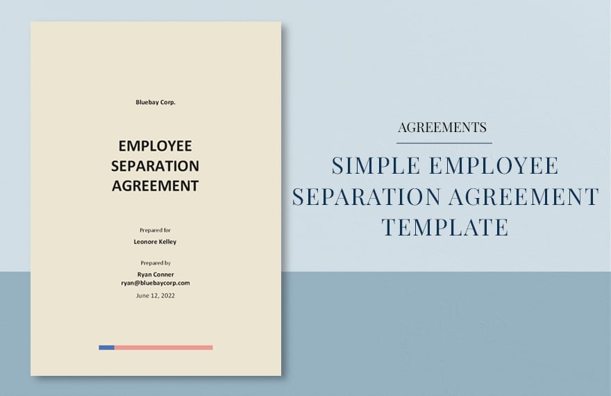 Simple Employee Separation Agreement Template
