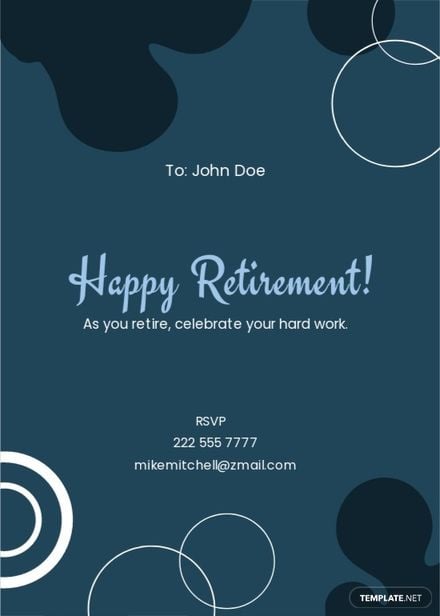 Digital Retirement Card Template in Word, Google Docs, Illustrator, PSD