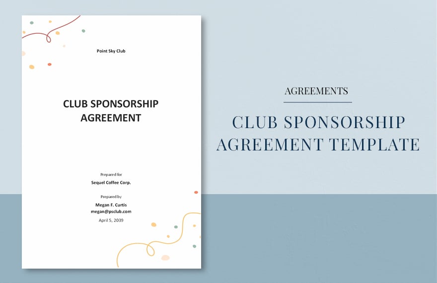 Club Sponsorship Agreement Template in Word, Google Docs, PDF, Apple Pages