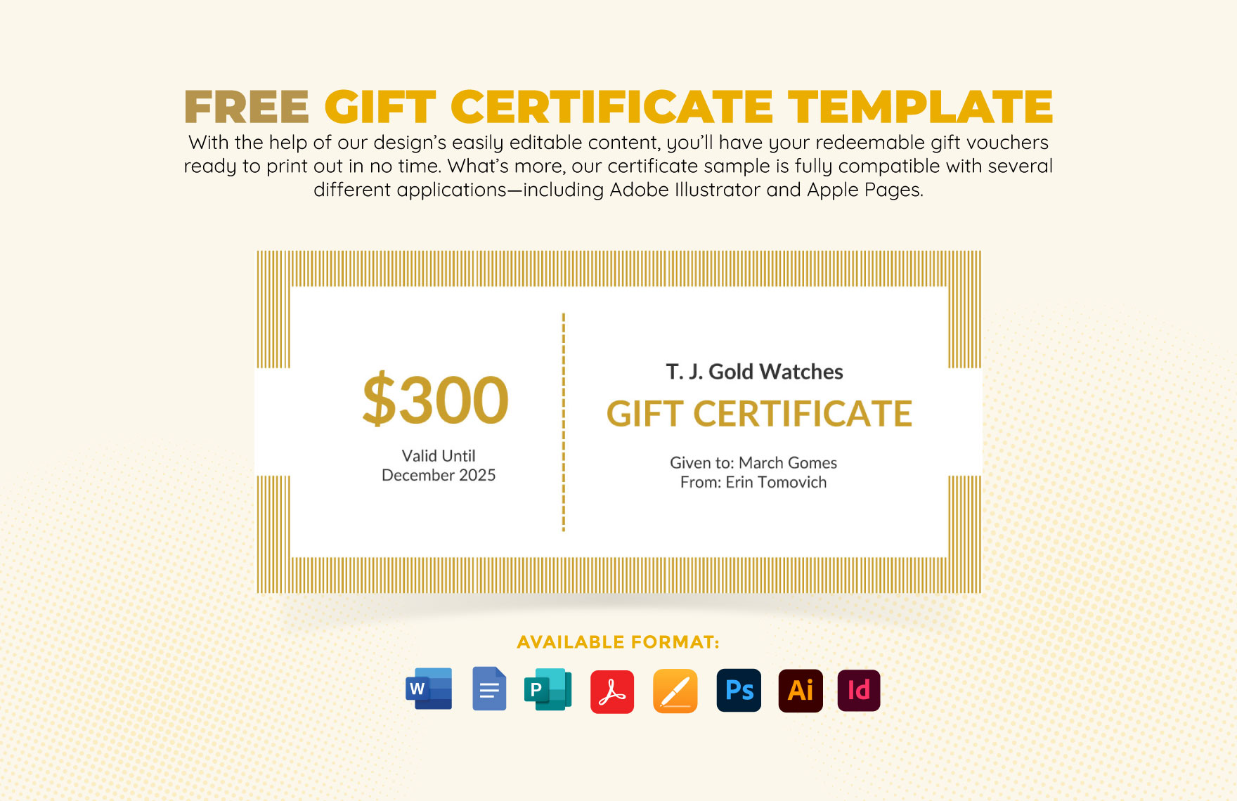 Editable Gift Certificate Templates In Word To Download