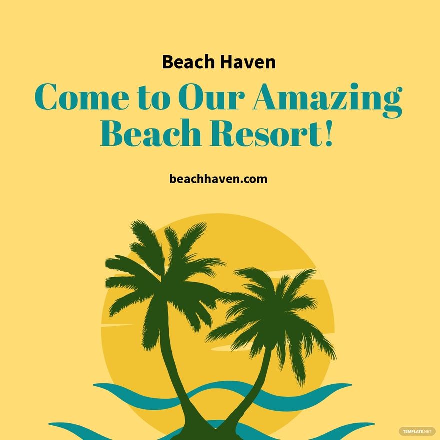 Beach Resort Linkedin Post Template.jpe