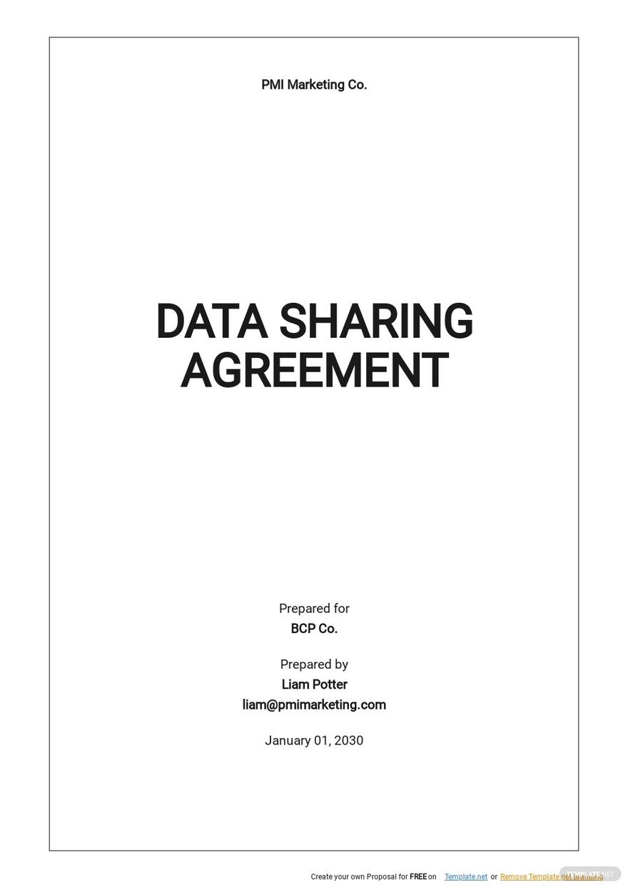 Standard Data Sharing Agreement Template in Word, Google Docs, Apple Pages