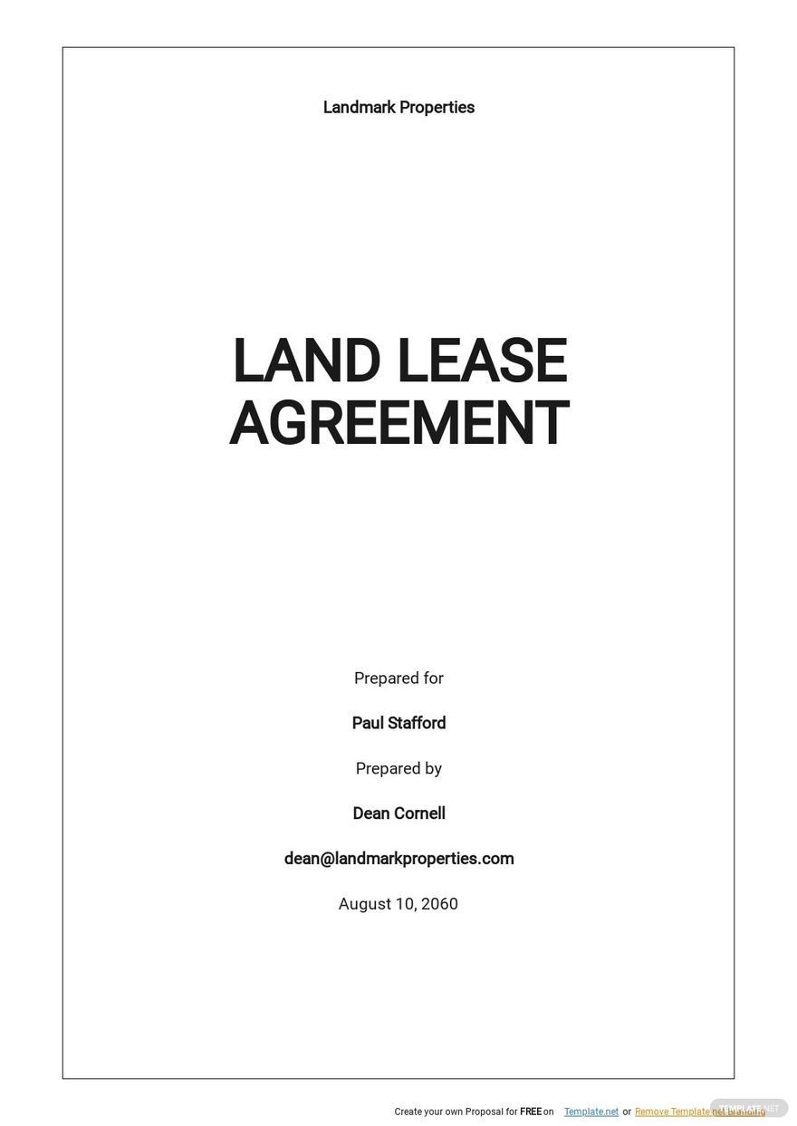 Standard Land Lease Agreement Template