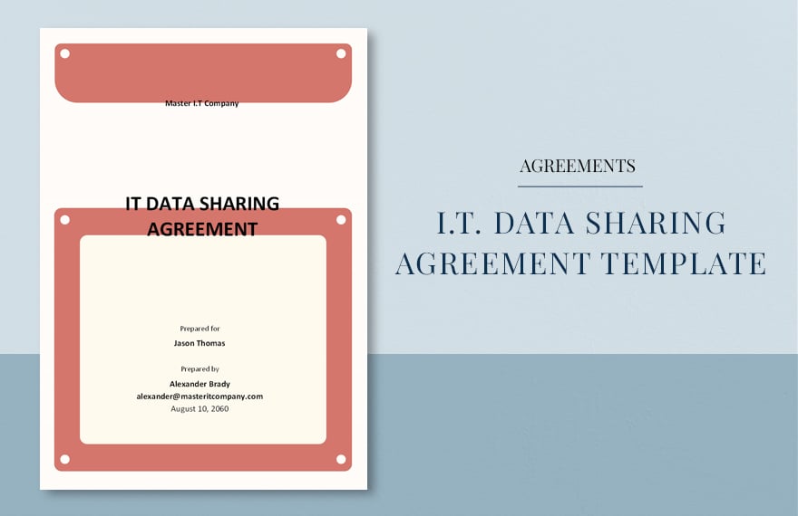 I.T. Data Sharing Agreement Template  in Word, Google Docs, Apple Pages