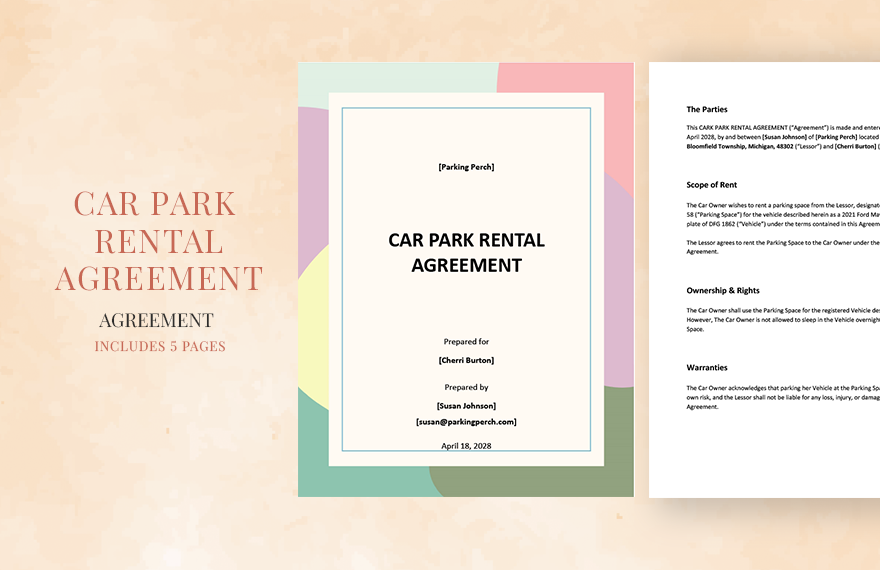 Car Park Rental Agreement Template