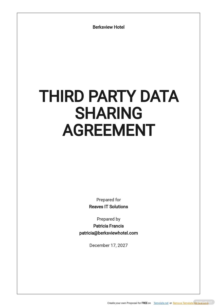 Data Sharing Agreement Template