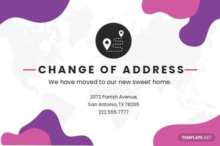 Change of Address Card Template