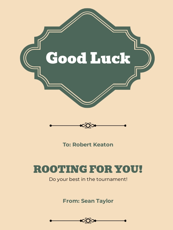 FREE Good Luck Card Word Template Download