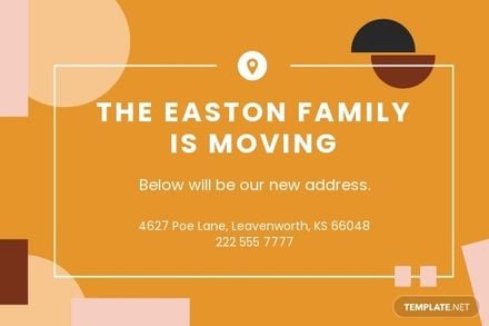 Moving Announcement Change of Address Card Template