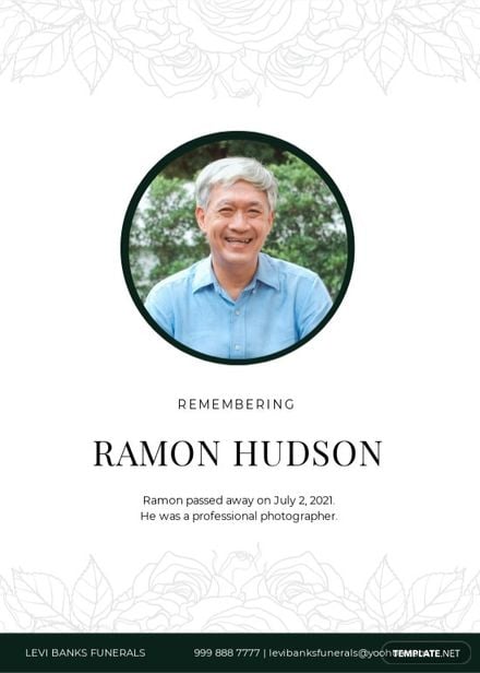 Obituary Photo Card Template