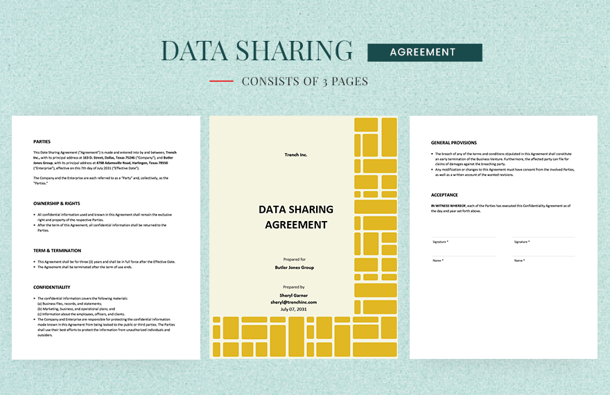 Sample Data Sharing Agreement Template