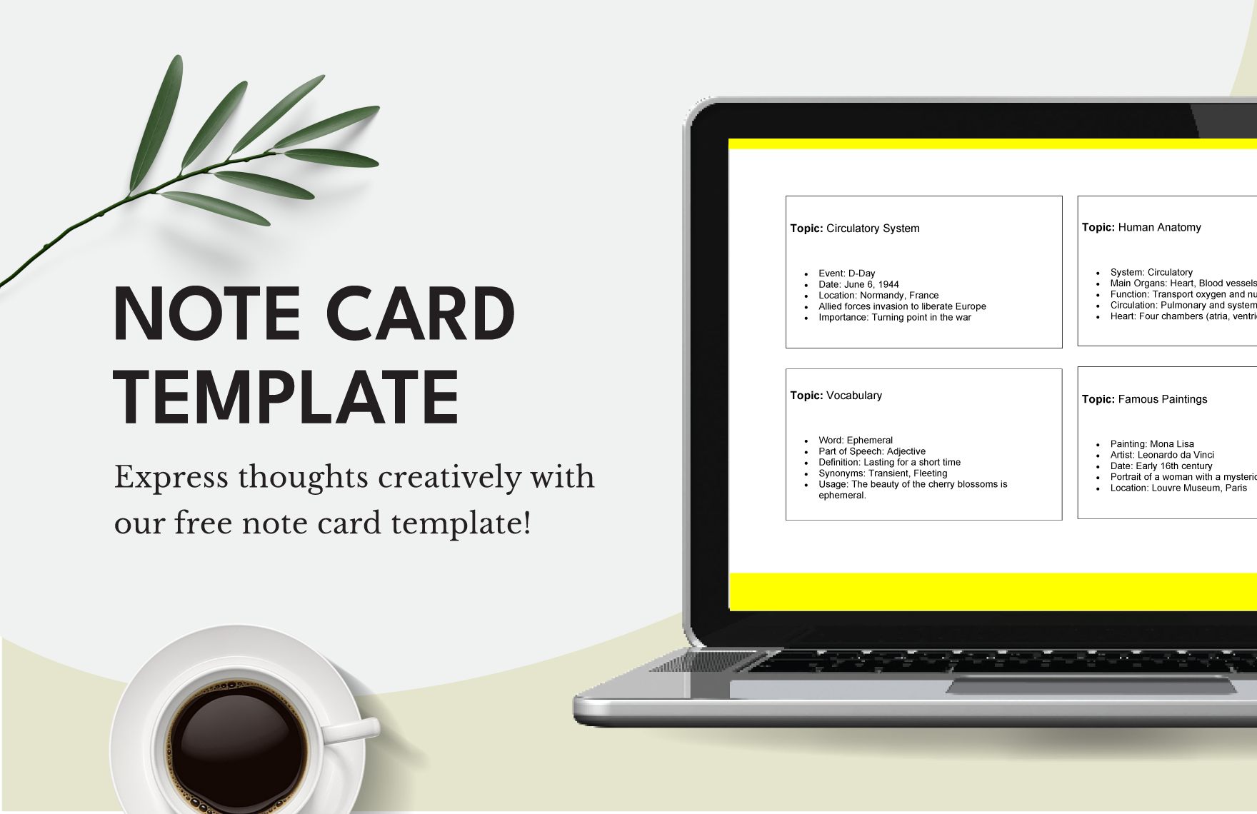Note Card Template in Word, Google Docs, PDF, Illustrator, PSD, Apple Pages, Publisher